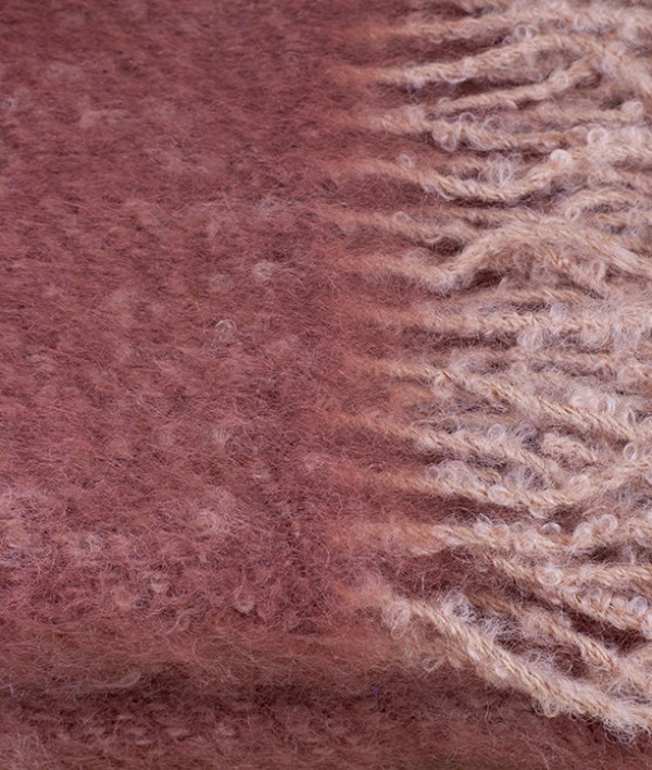 Mohair & wool blanket, Powder Maroon
