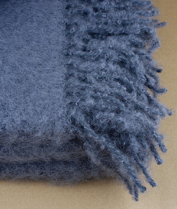 Mohair & wool blanket, Smoke