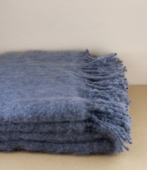 Mohair & wool blanket, Smoke