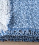 Finnish Double-Sided Wool Blanket, Blue & Beige