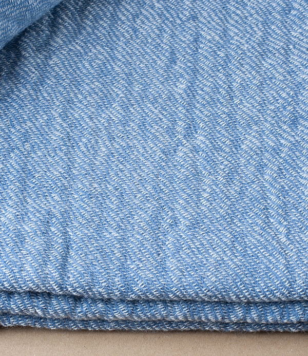 Finnish Double-Sided Wool Blanket, Blue & Beige