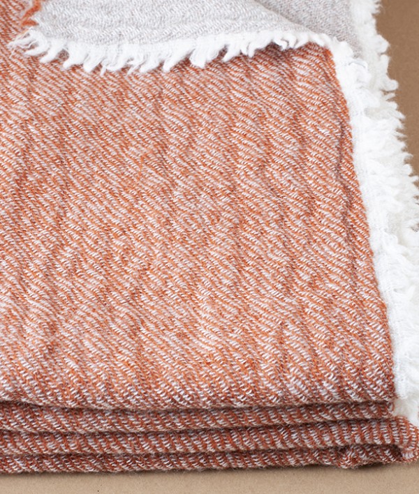 Finnish Double-Sided Wool Blanket, Cinnamon Beige