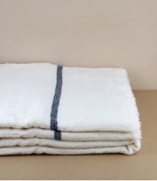 Finnish Merino & New Wool Blanket, with Stripe