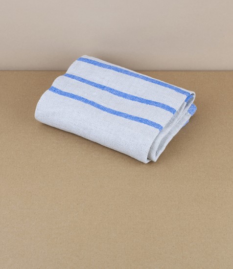 Washed Linen Hand Towel, Linen/Blue