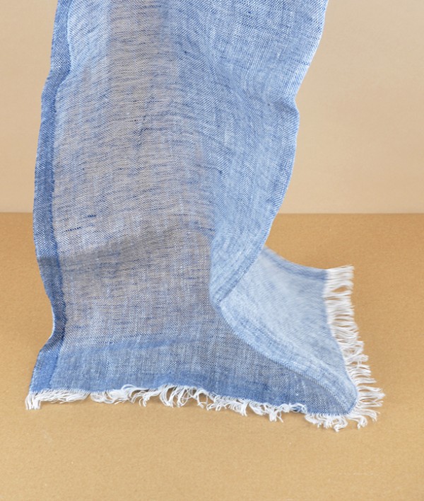 Finnish lightweight linen scarf, Blueberry