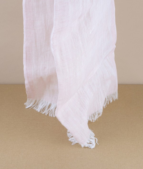 Finnish lightweight linen scarf, Light Rose