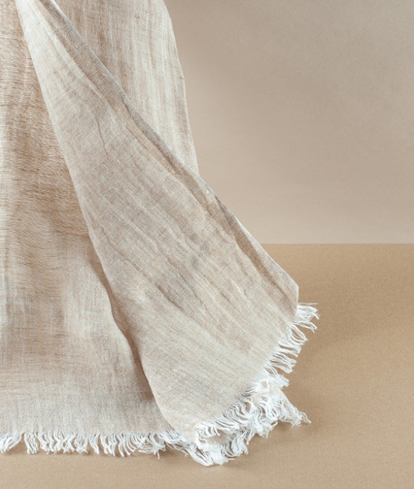 Finnish lightweight linen scarf, Gold