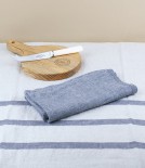 Finnish Linen Table Cloth Natural, Grey Stripe