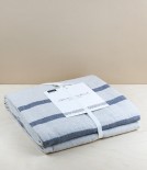 Finnish Linen Table Cloth Natural, Grey Stripe
