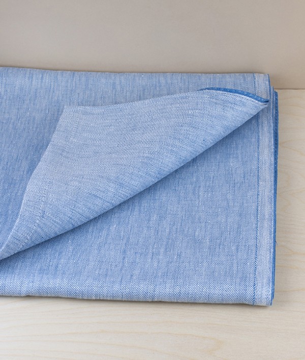 Finnish 100% Linen Table Cloth, Rainy Blue