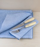 Finnish 100% Linen Table Cloth, Rainy Blue