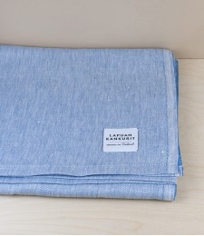 Finnish 100% Linen Table Cloth, Rainy Blue