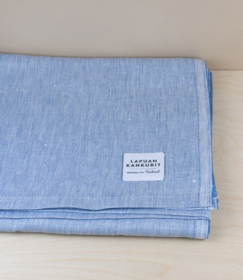 Finnish 100% Linen Table Cloth, Rainy Blue