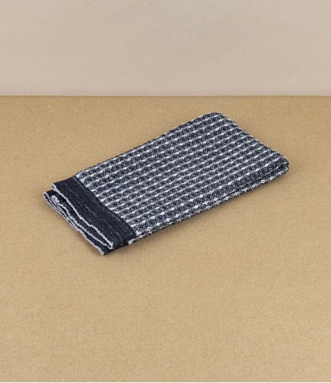 Finnish Linen & Tencel Dishcloth, Black & White