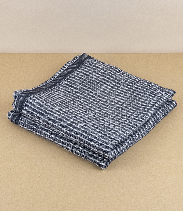 Finnish Linen & Tencel Kitchen Towel, Black/White