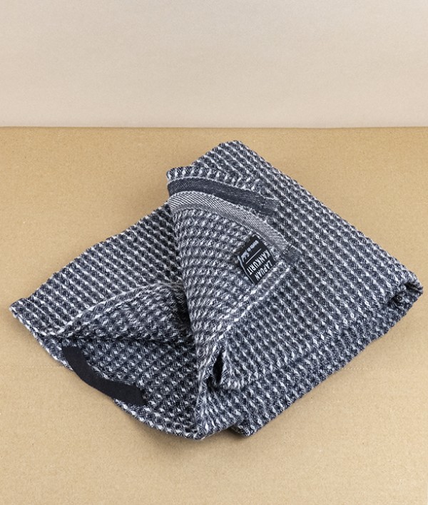 Finnish Linen & Tencel Kitchen Towel, Black/White