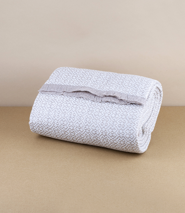 Finnish Merino Wool Scarf, White/Beige