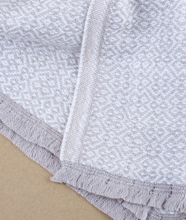 Finnish Merino Wool Scarf, White/Beige