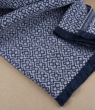 Finnish Merino Wool Scarf, Black/Beige