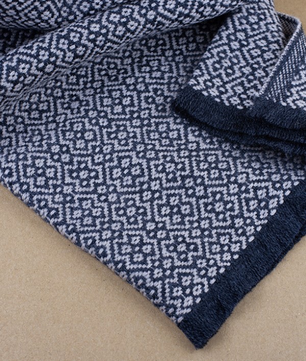 Finnish Merino Wool Scarf, Black/Beige