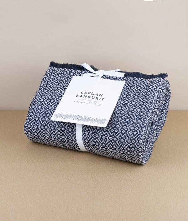 Finnish Merino Wool Scarf, Black/Beige