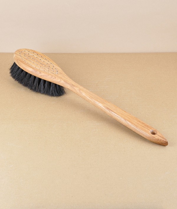 Finnish sauna brush, oak, dark horsehair