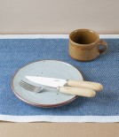 Finnish Linen Herringbone Table Runner, Blueberry