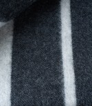 Finnish Thick Wool Blanket with Stripes, Dark Grey & White