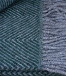 Finnish 100% Wool Blanket, Diamond Pattern, Grey/Green