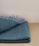 Finnish 100% Wool Blanket, Diamond Pattern, Grey/Green