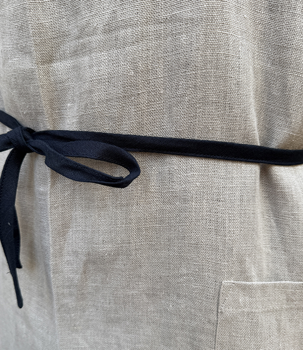 Lithuanian Linen Apron with Black Piping