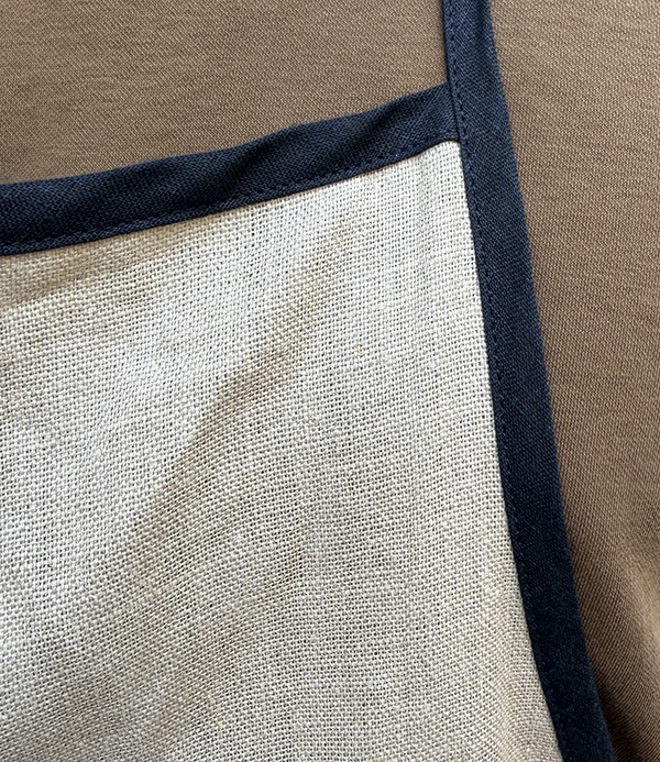 Lithuanian Linen Apron with Black Piping