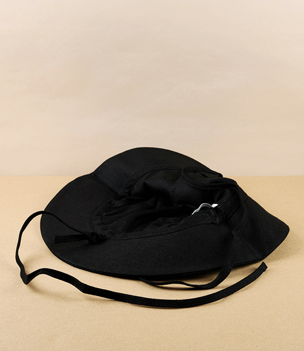 Lithuanian Linen Hat, Black