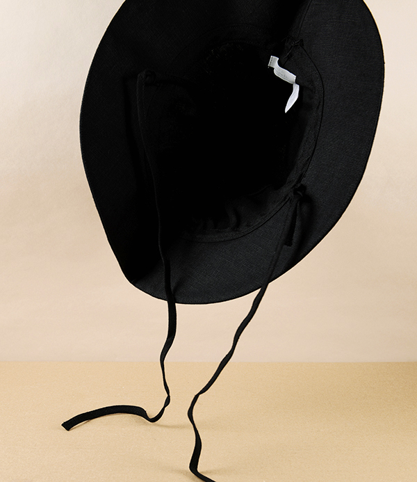 Lithuanian Linen Hat, Black
