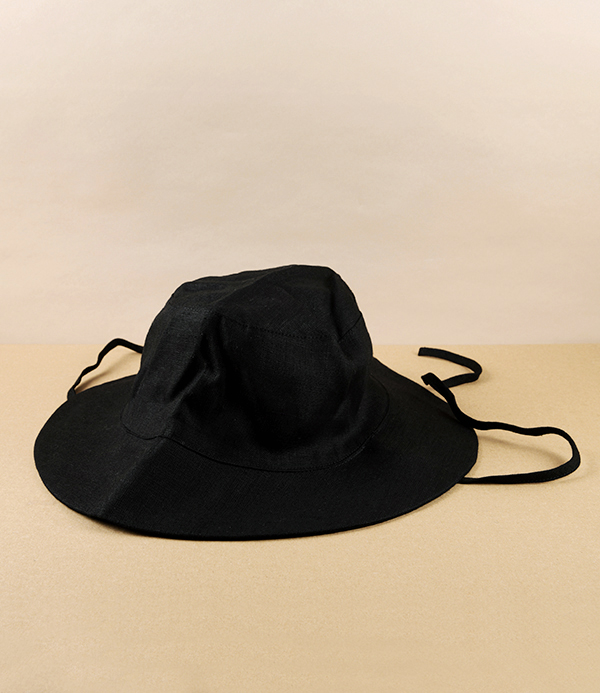 Lithuanian Linen Hat, Black