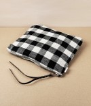 Lithuanian Linen Zippered Pouch, Black Check