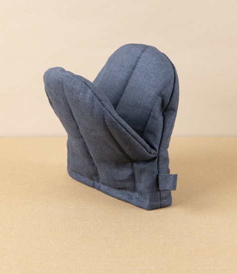 Lithuanian Linen Oven Mitten, Navy