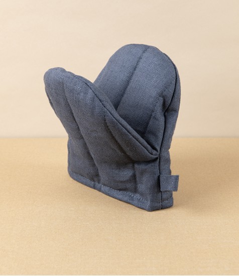Lithuanian Linen Oven Mitten, Navy