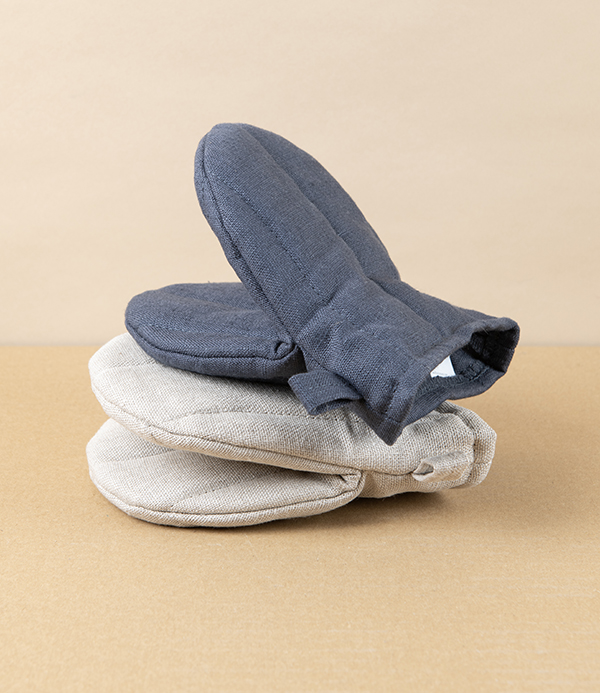 Lithuanian Linen Oven Mitten, Navy