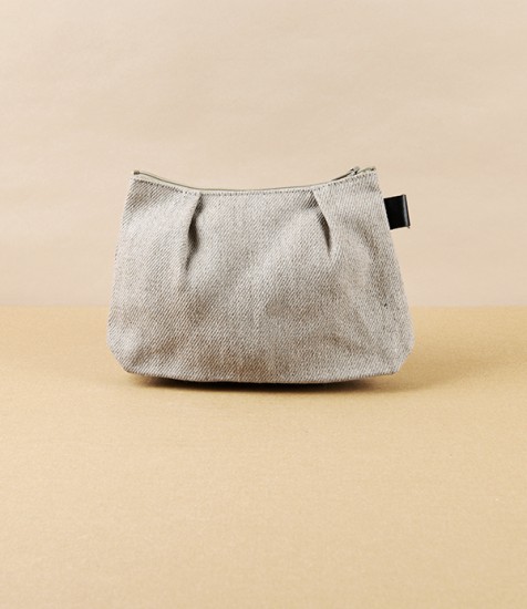 Lithuanian Linen Pleated Pouch, 15cm
