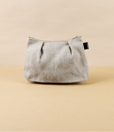 Lithuanian Linen Pleated Pouch, 15cm