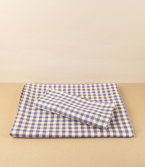 Lithuanian Linen Square Tablecloth, Summer Gingham