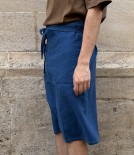 Japanese Linen Waist Apron, Blue
