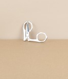 French folding scissors, red leather case