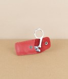 French folding scissors, red leather case