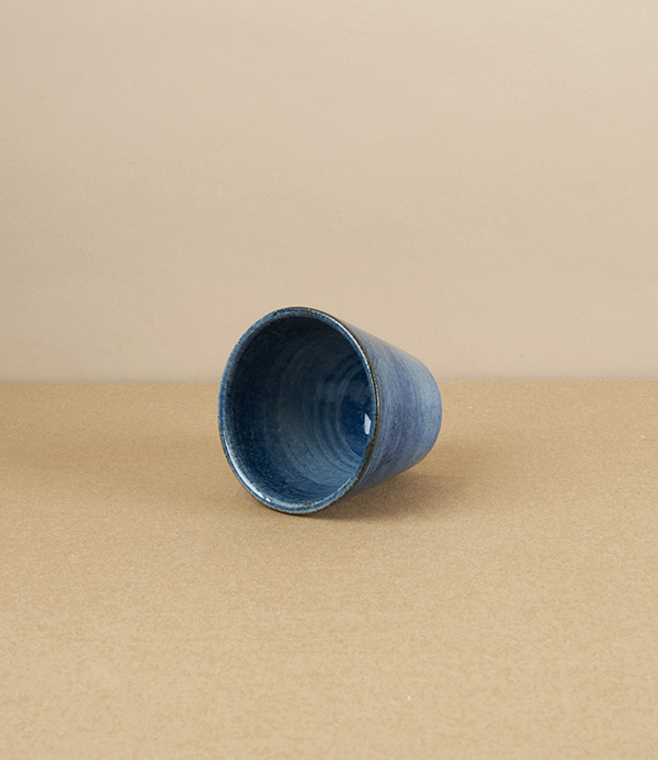 Japanese Ceramic Sake Cup 'Folklore', Indigo