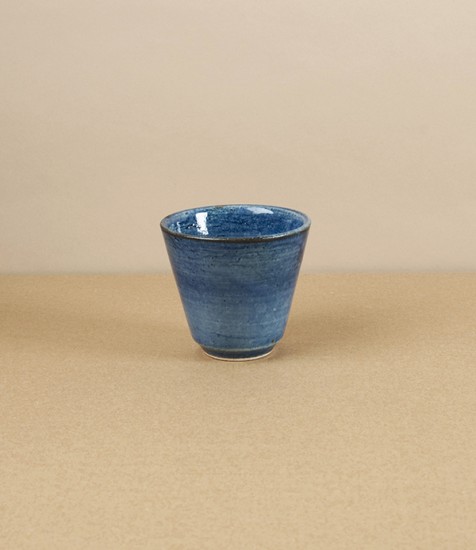 Japanese Ceramic Sake Cup 'Folklore', Indigo