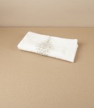 Embroidered French Linen Napkin, 'Reseda'