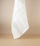 Embroidered French Linen Napkin, 'Reseda'