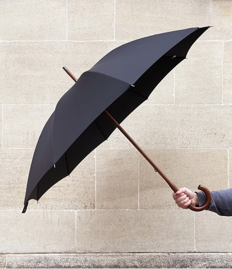 French solid stick ‘English Mount’ umbrella, black